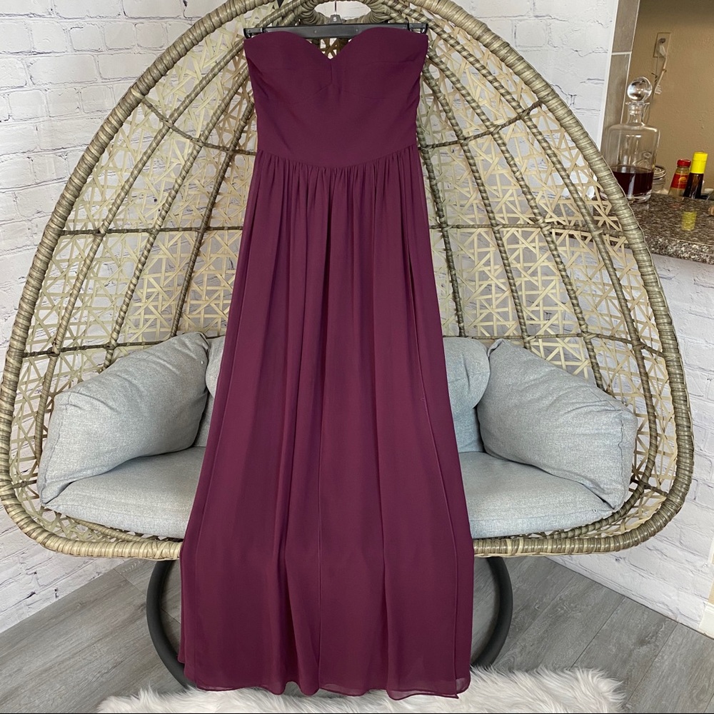 Ceremony by Joanna August Strapless Chiffon Gown